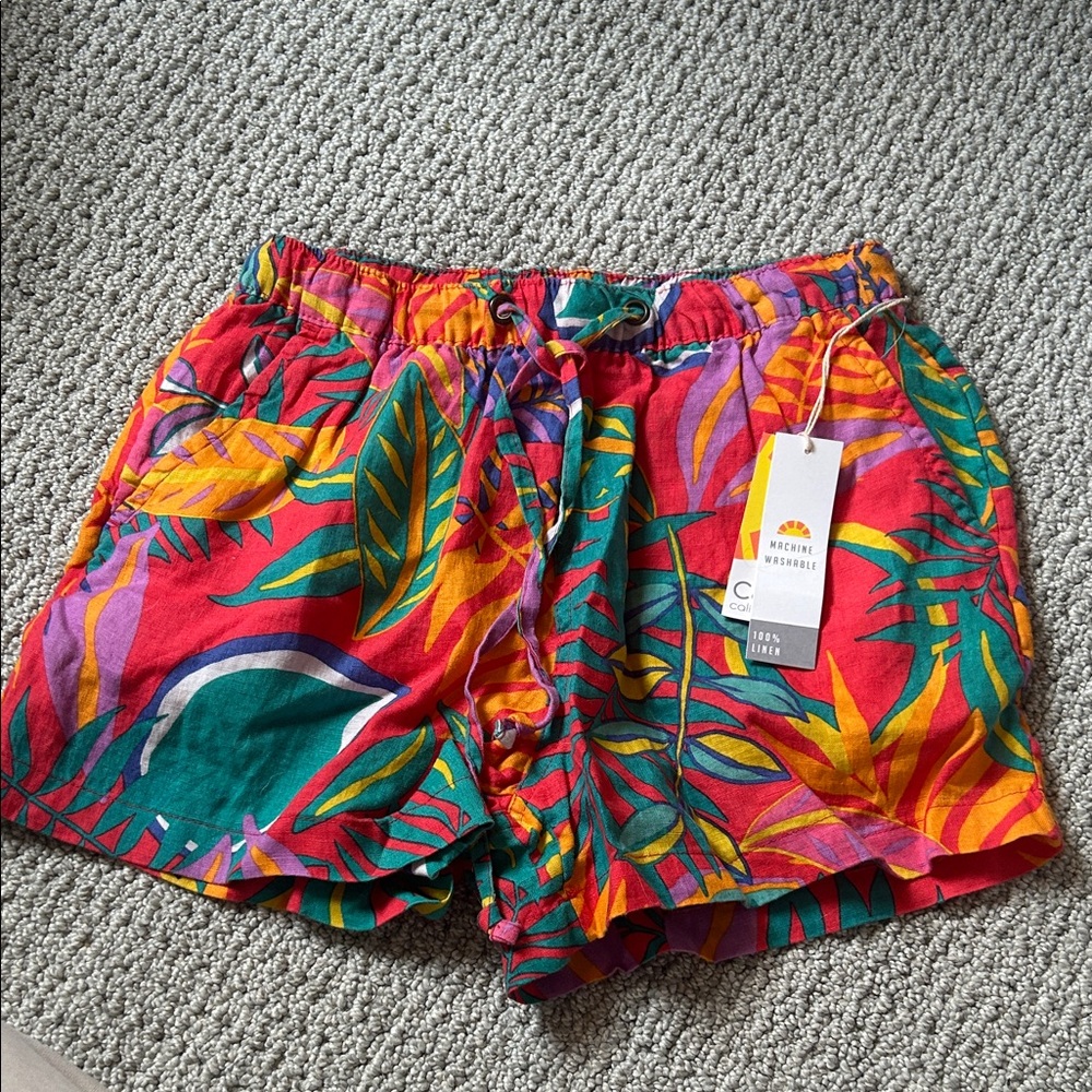 C&C California Colorful Leaf Print Shorts